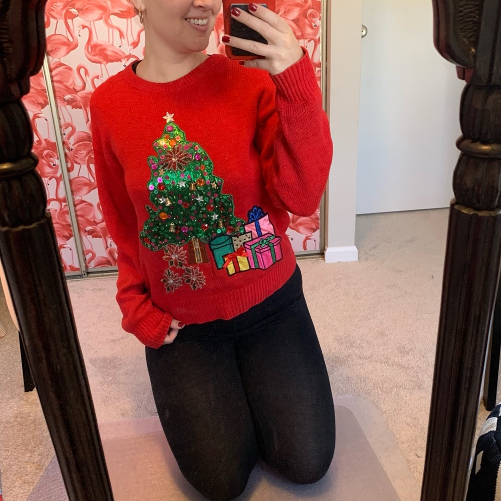VINTAGE 1980’s Medium Red Ugly Christmas Sweater